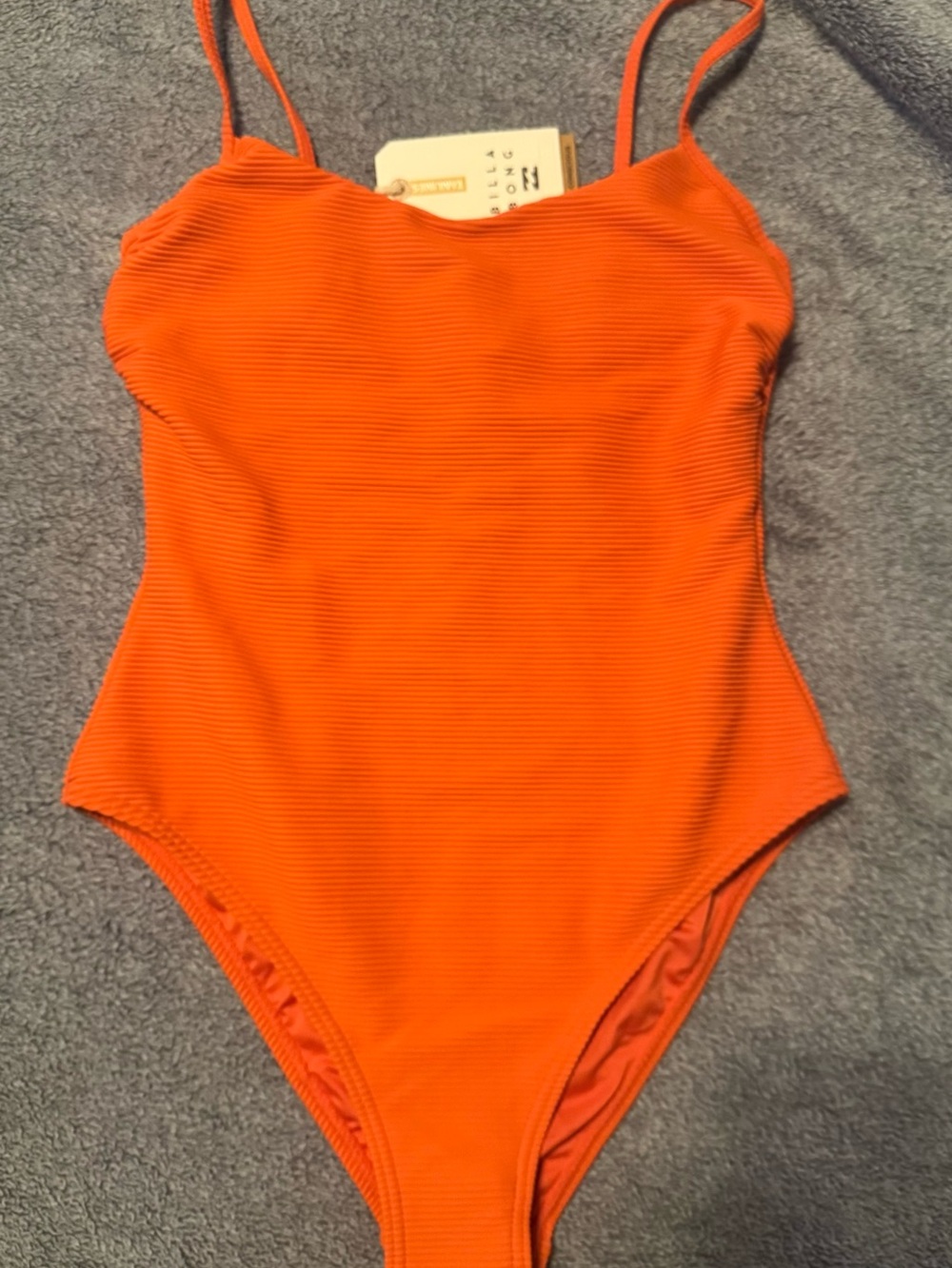 Billabong Bright Orange Ribbed One-Piece Swimsuit